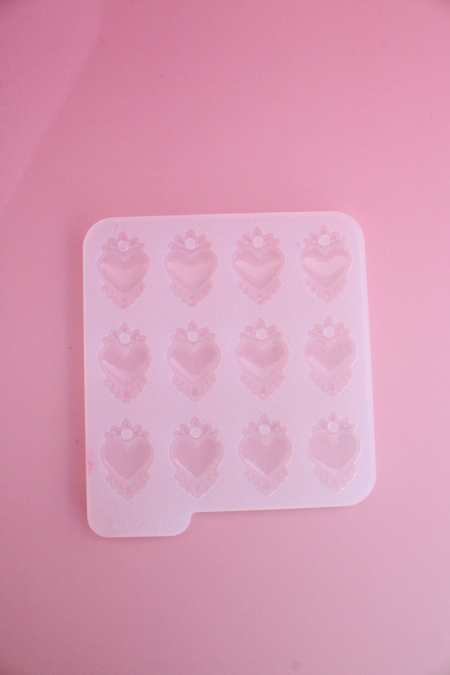 Moule silicone pampille COEUR EX-VOTO - 6 paires