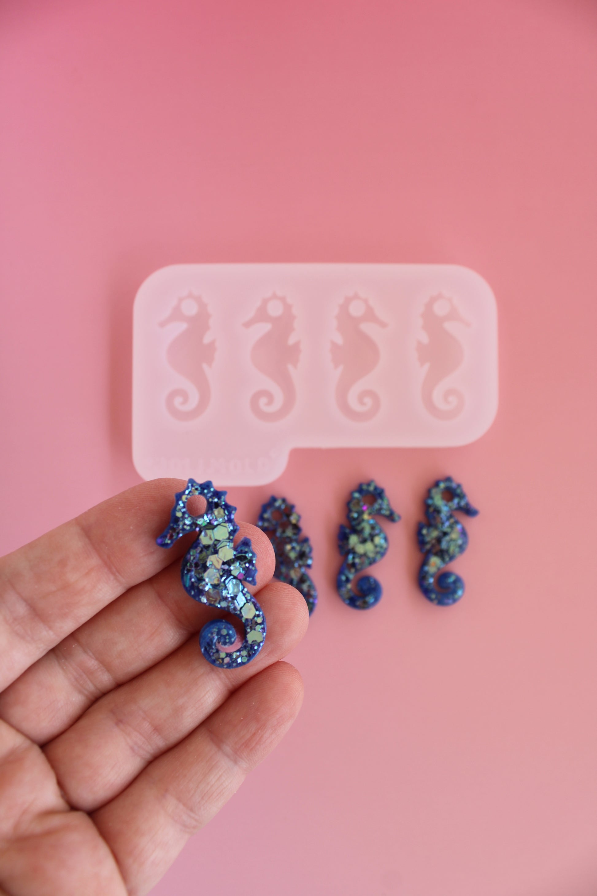 Moule silicone pampille HIPPOCAMPE - 4 formes