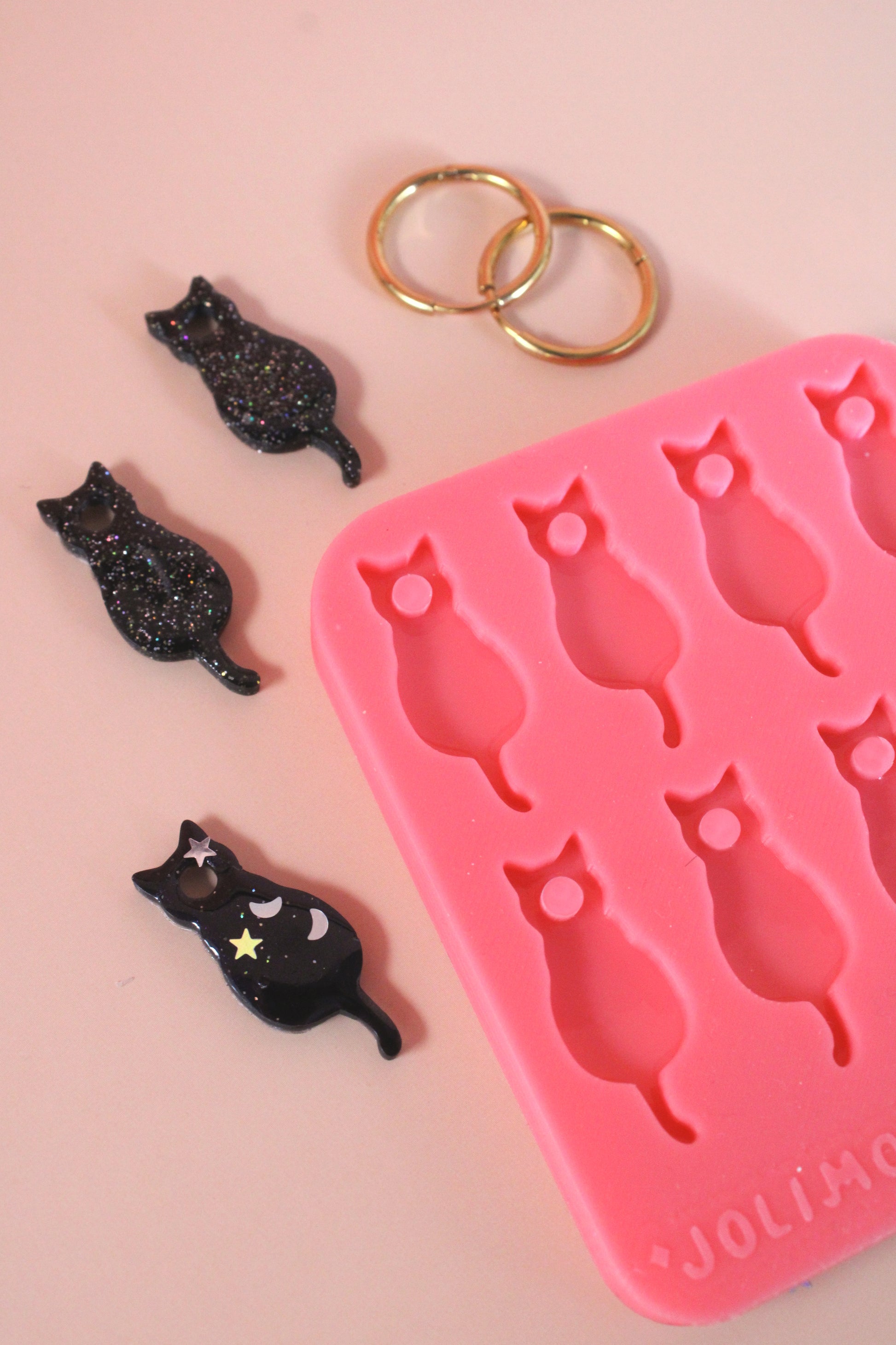 Moule silicone pampille CHAT - 4 paires