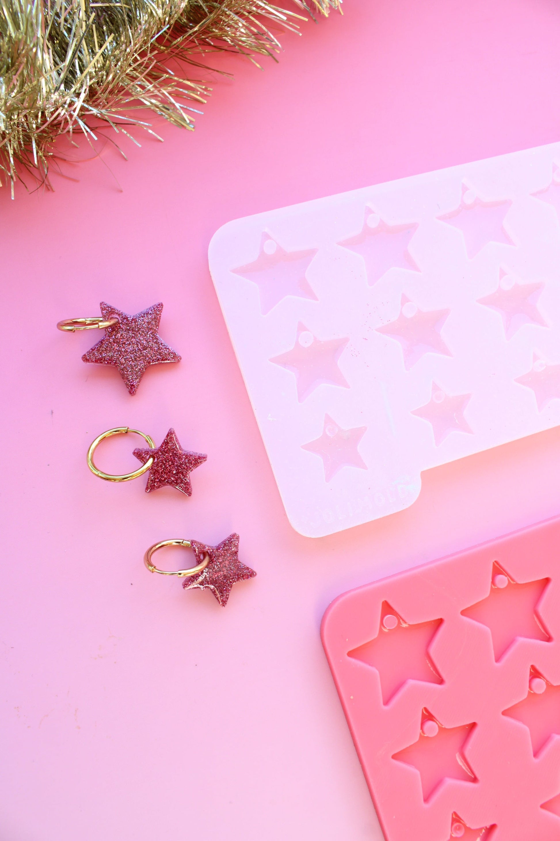 Moule silicone pampille ETOILES 3 tailles - 6 paires