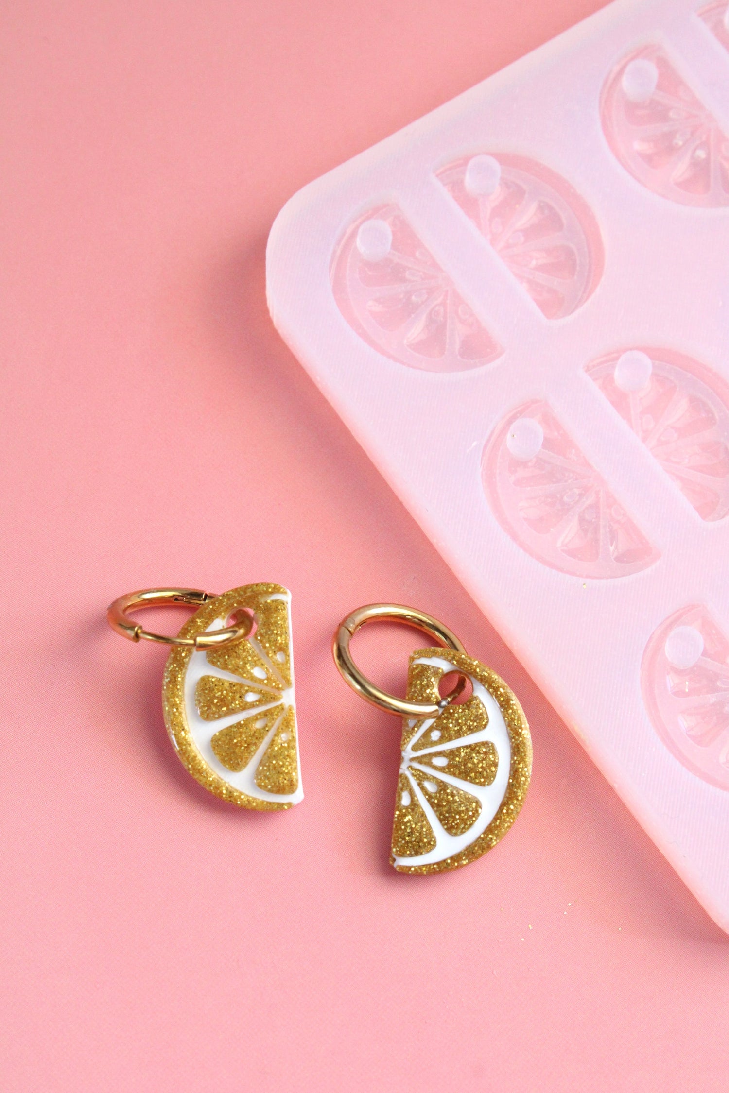 Moule silicone pampille CITRON TRANCHE - 6 paires