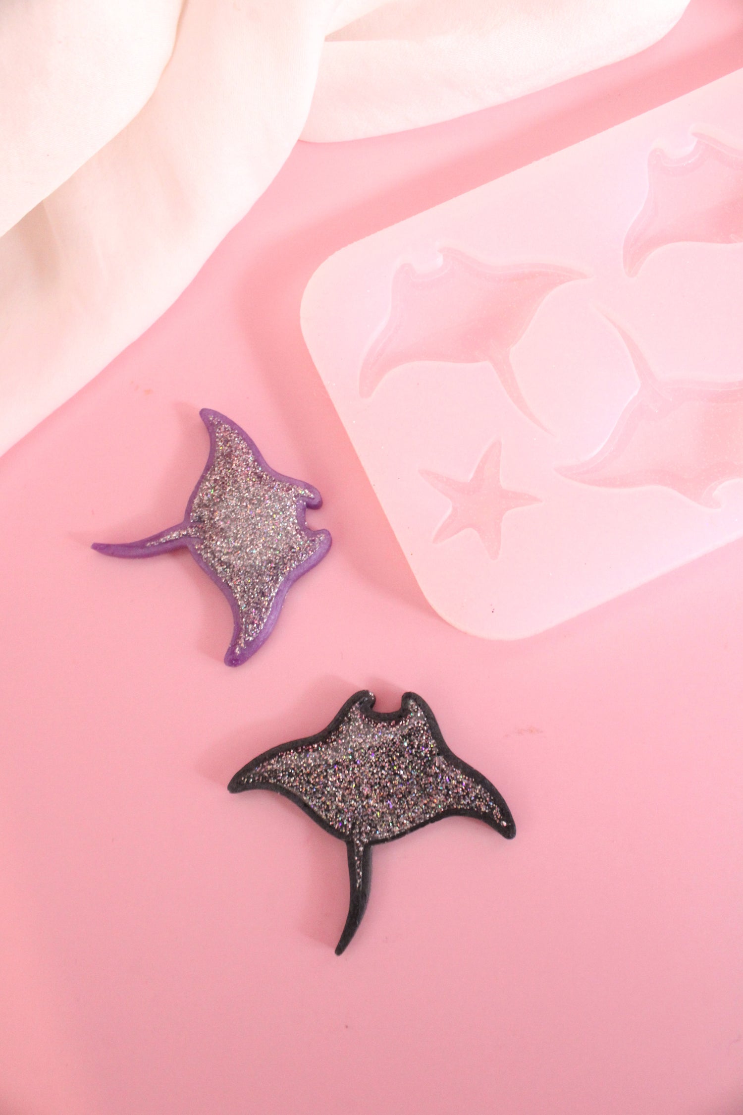 Moule silicone broche RAIE MANTA - 6 broches